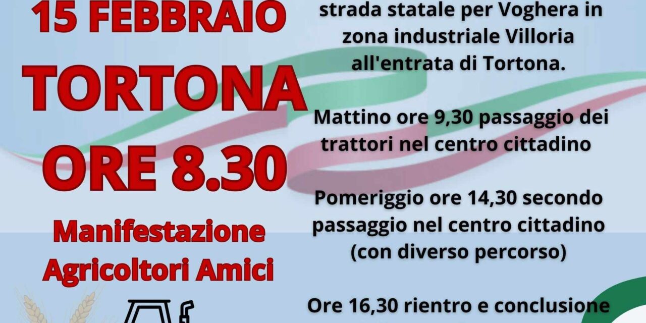 Giovedì gli agricoltori autonomi invaderanno Tortona coi trattori