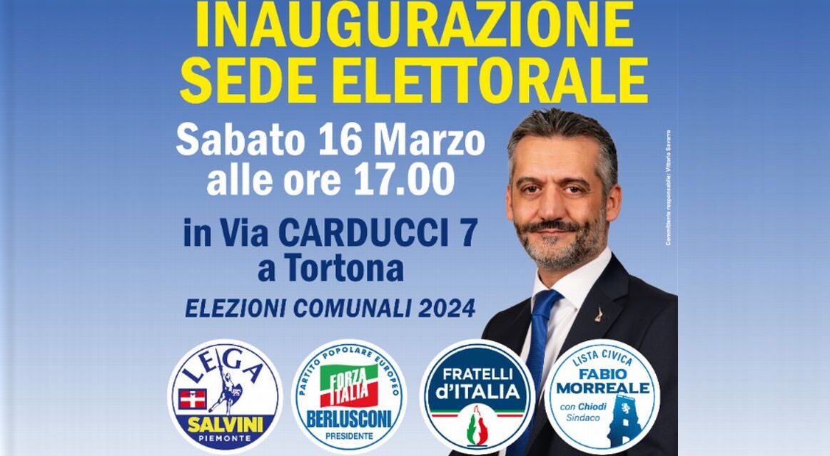 Sabato c’è l’inaugurazione della sede elettorale del candidato Sindaco Chiodi che incontra i cittadini
