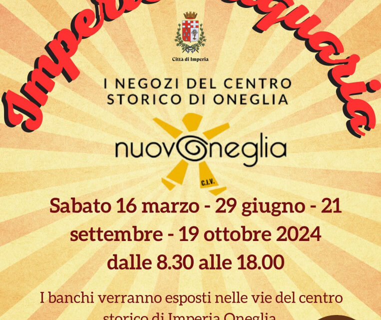 “ImperiAntiquaria”, sabato 16 marzo il primo appuntamento del Mercato dell’Arte e dell’Antiquariato ad Oneglia