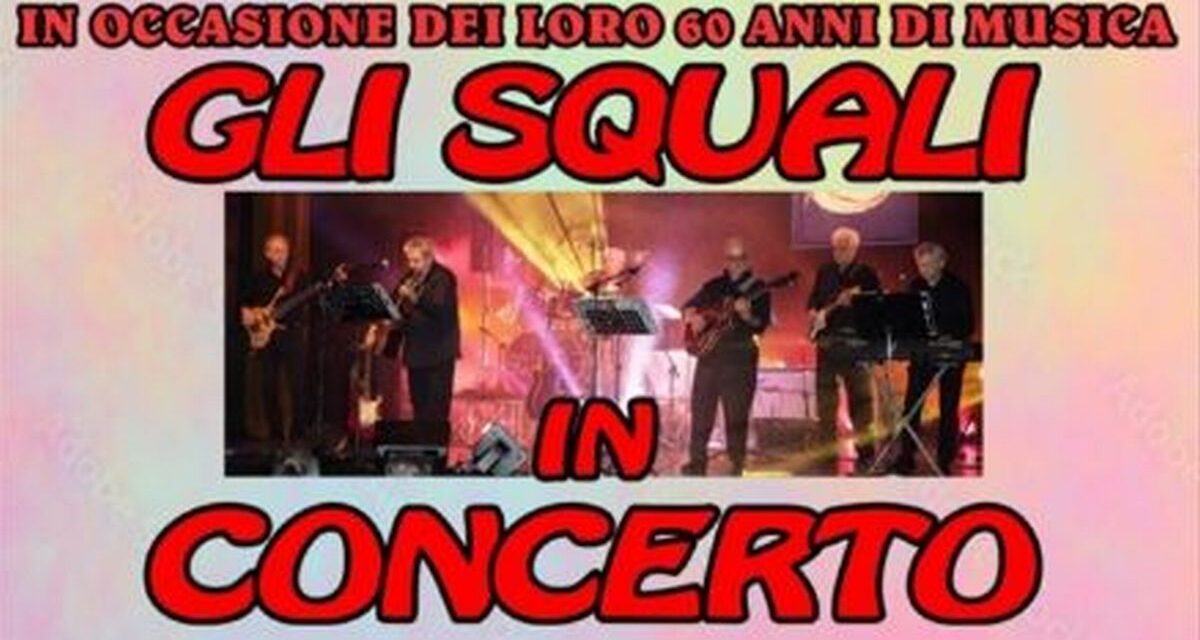 Gli Squali in concerto con la straordinaria partecipazione dei Dik Dik a Valenza sabato