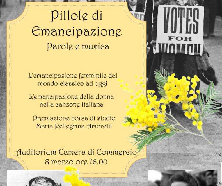 Imperia, Giornata della Donna: l’8 marzo l’evento “Pillole di emancipazione” con la consegna delle borse di studio “Maria Pellegrina Amoretti”.