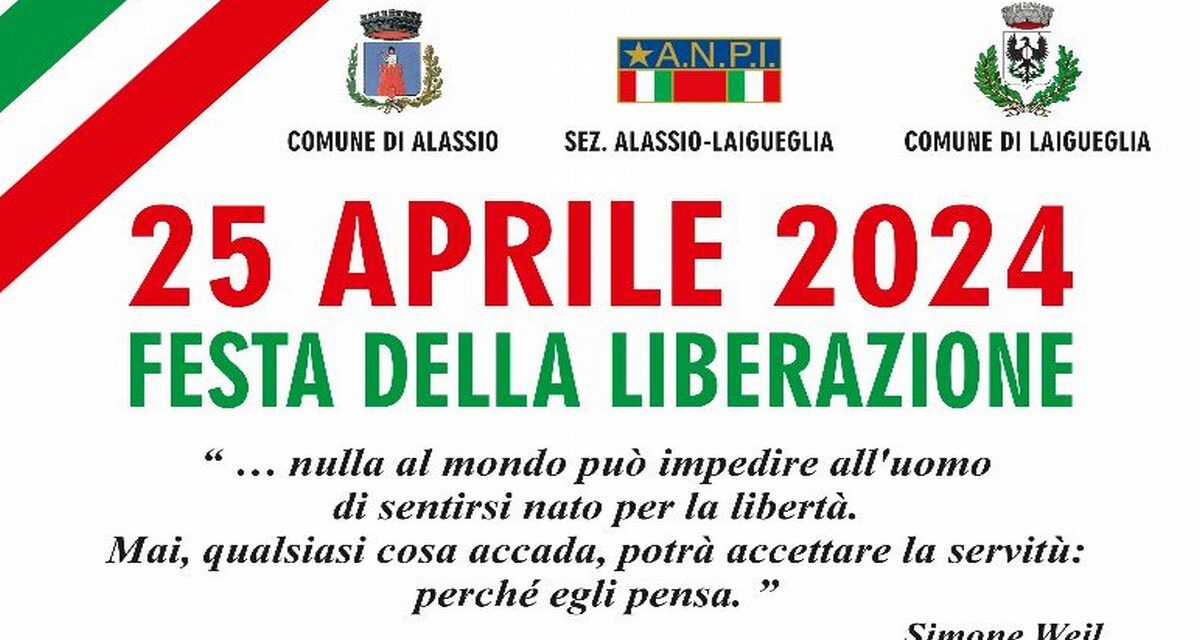 Alassio e Laigueglia celebrano il 25 Aprile, Festa della Liberazione