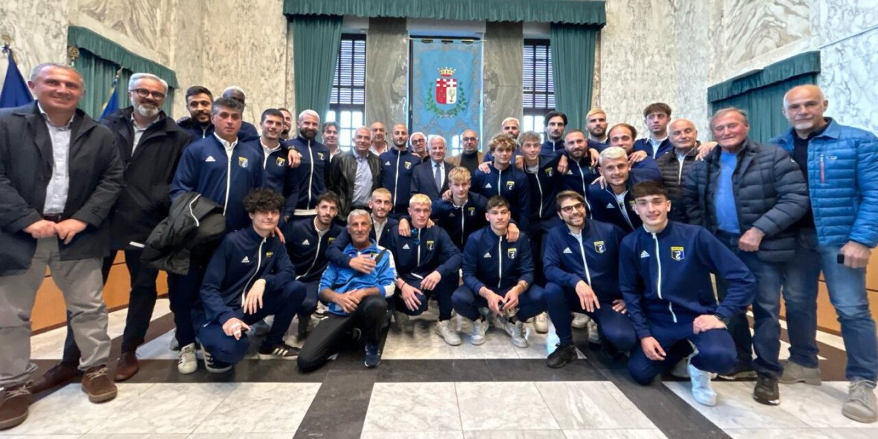 I campioni dell’Imperia Calcio ricevuti a Palazzo Civico dal sindaco Claudio Scajola