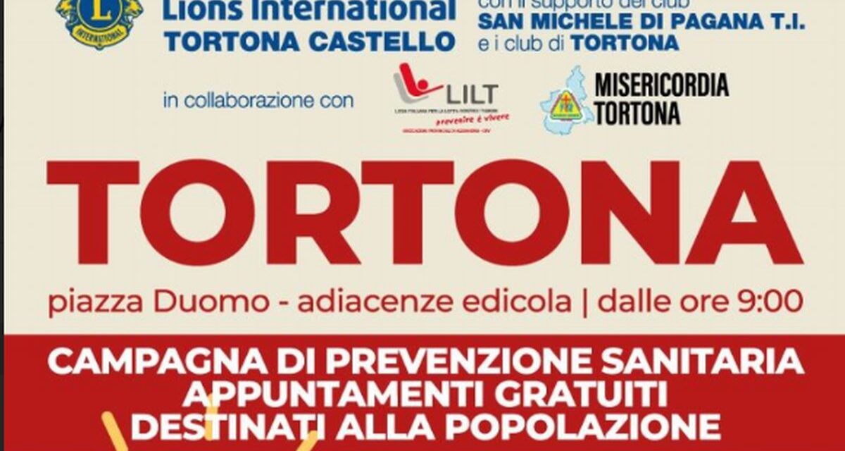 A Tortona, grazie ai Lions Giornate di sensibilizzazione alla prevenzione del melanoma cutaneo e del glaucoma