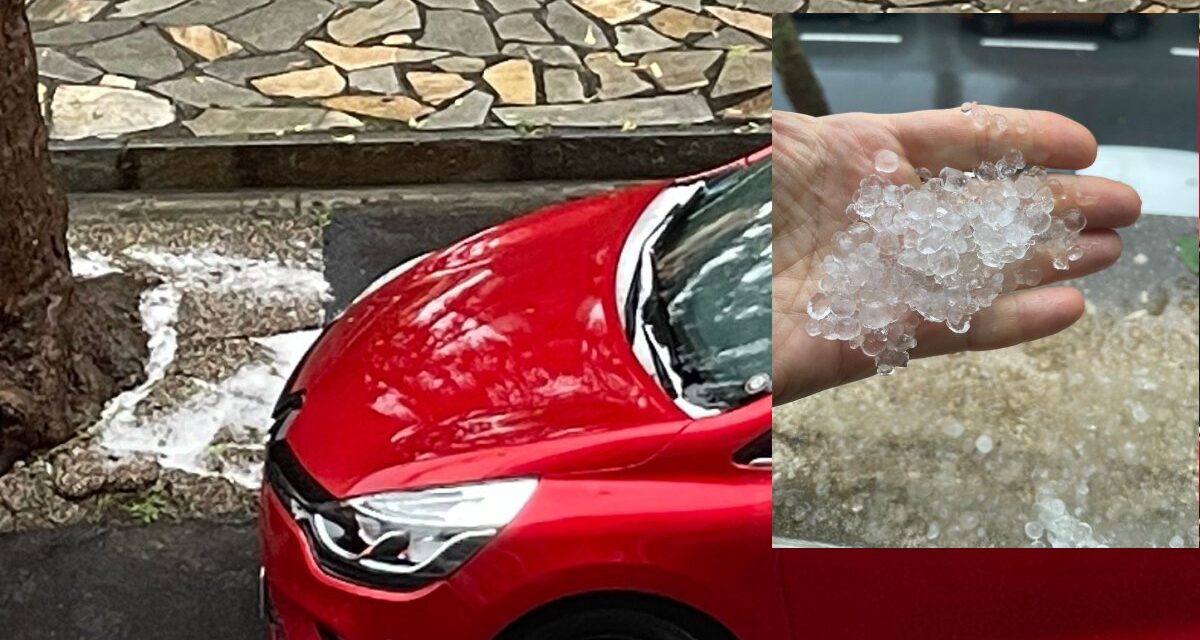 Mezz’ora di paura a Diano Marina per una violenta grandinata vista raramente in città