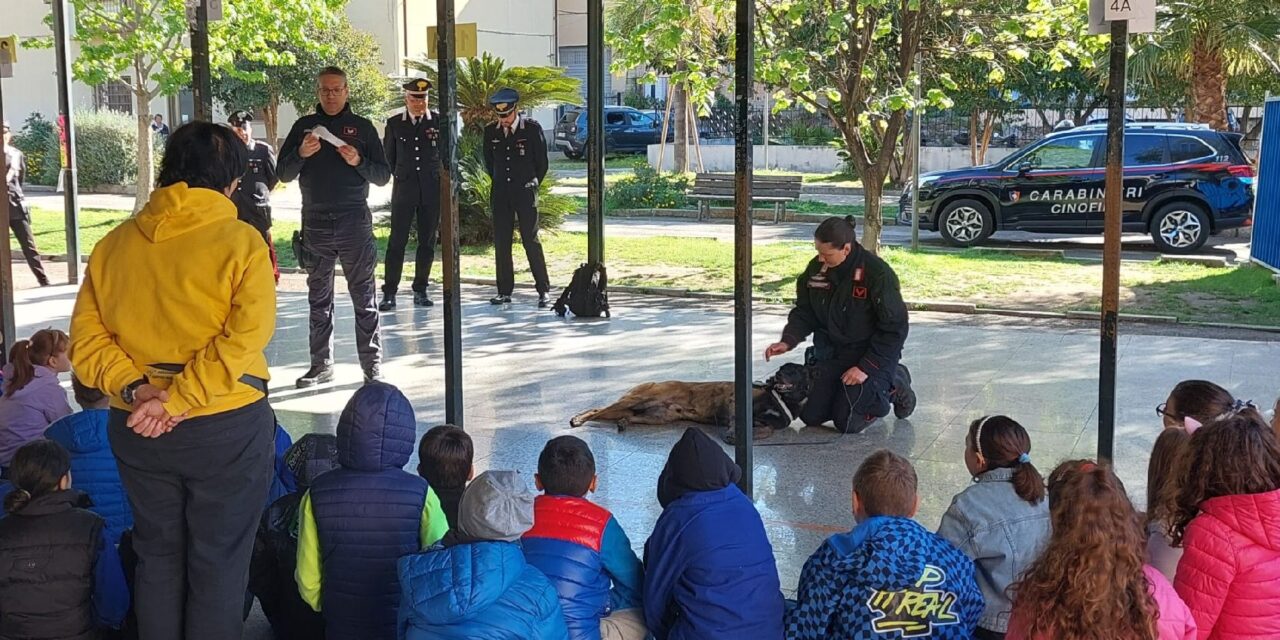 I Carabinieri della Compagnia di Sanremo con il Nucleo Cinofili di Albenga incontrano i ragazzi di Taggia