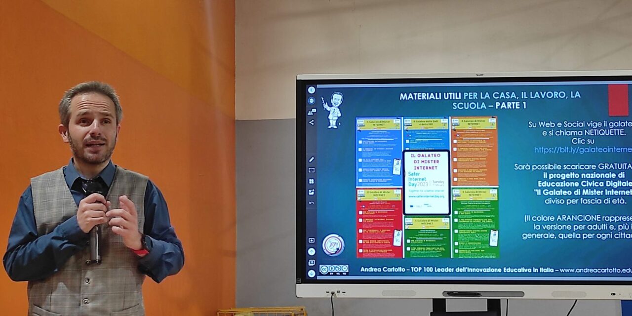 Al Comprensivo Tortona B una nuova conferenza di Andrea Cartotto su come approcciare ad internet