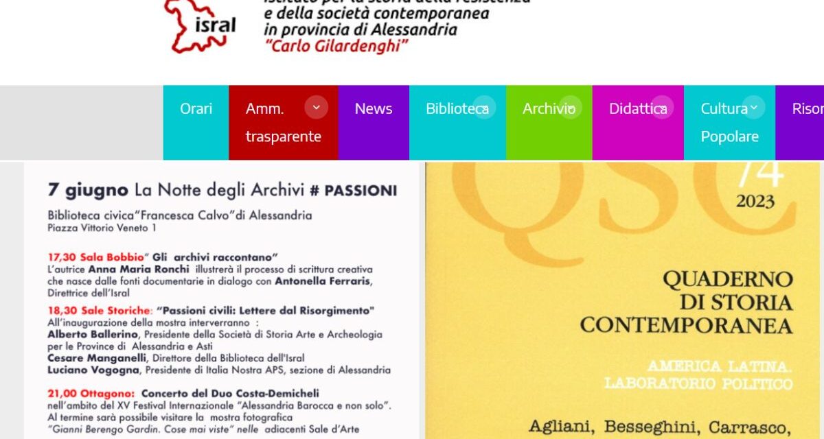 Presentazione del 74° Quaderno di storia contemporanea all’Isral di Alessandria