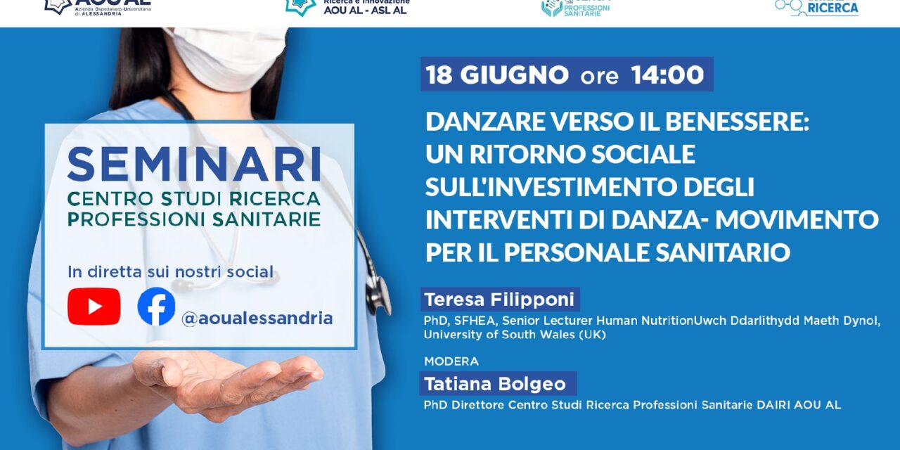 La danza terapia protagonista Domani, 18 giugno, in diretta sui social dell’Ospedale di Alessandria