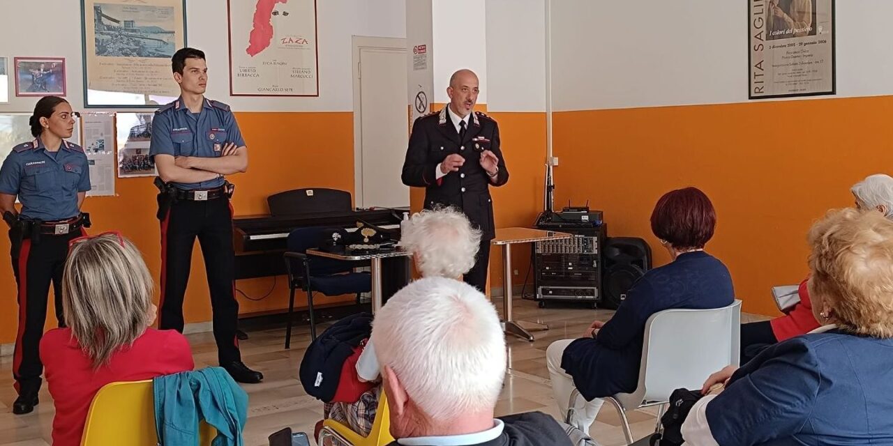 Imperia: incontro dei Carabinieri con gli anziani del centro “Carpe diem”