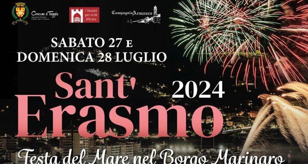 Al via domani i festeggiamenti di Sant’Erasmo: si parte sabato 27 per concludere domenica 28 luglio con il grande spettacolo pirotecnico