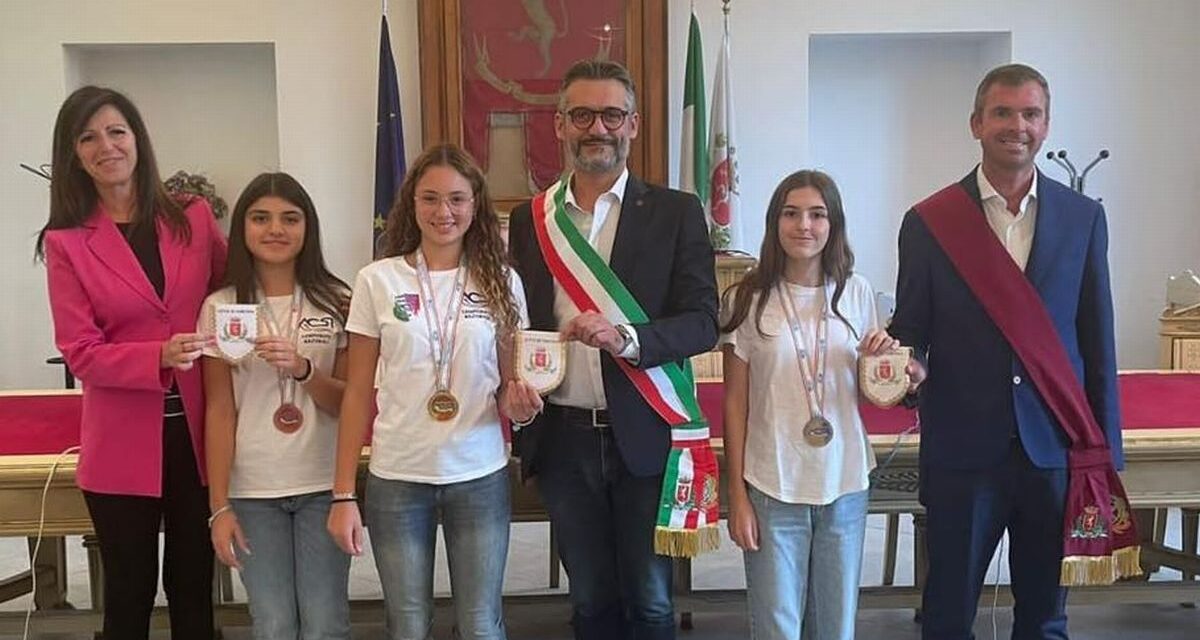 Ricevute dal Sindaco di Tortona le tre tortonesi campionesse di Pattinaggio