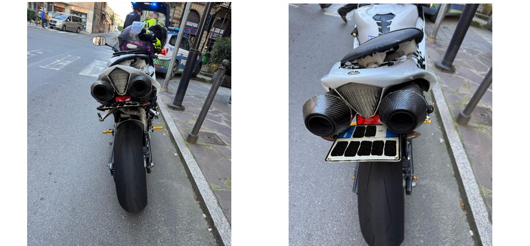 Targa della moto illeggibile, multato dalla Polizia di Alessandria