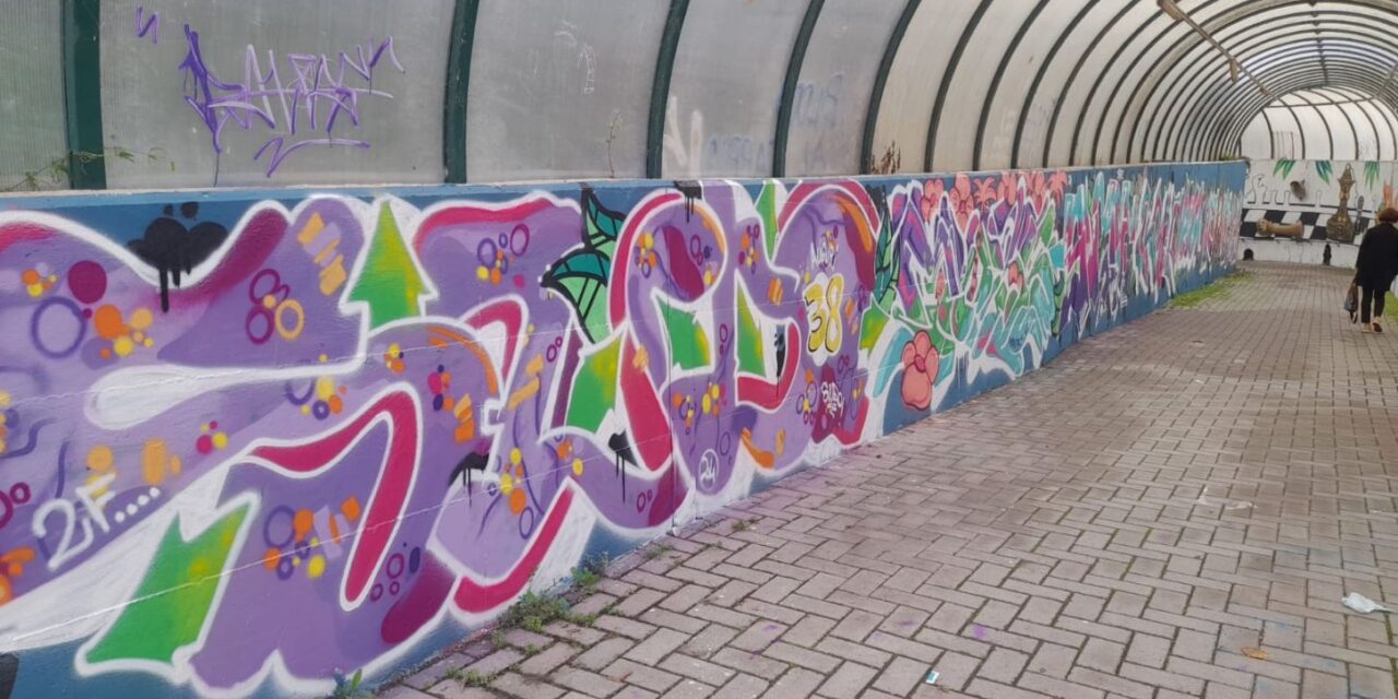 Nuovo murale per il sottopasso ferroviario a Pontecurone, bello e colorato