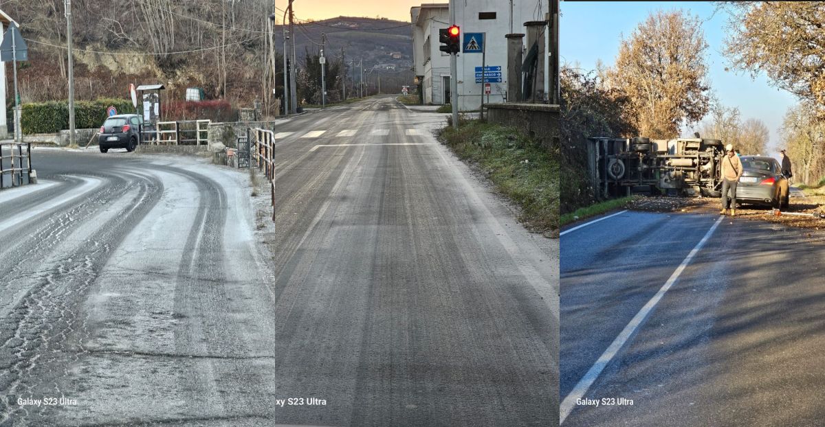 Strade ghiacciate nel Tortonese e un camion si rovescia: poco sale messo dalla Provincia? Le immagini
