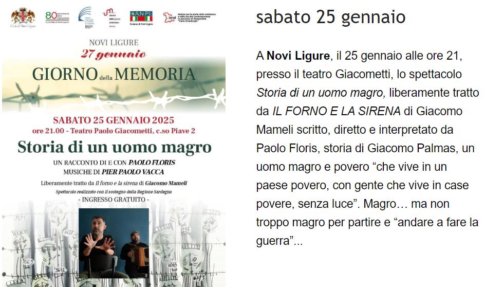 Le iniziative organizzate dall’Isral per il Giorno della Memoria in tutta la provincia di Alesandria