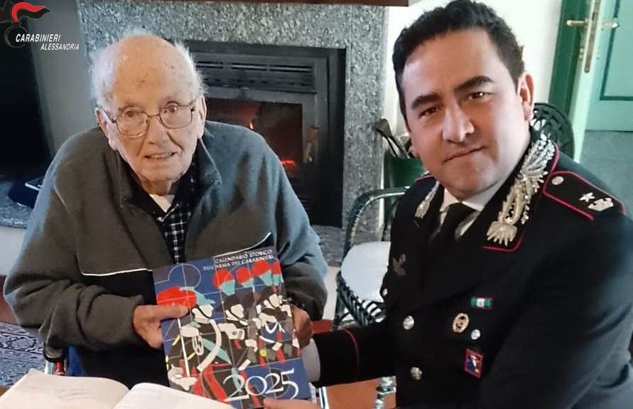 Villaromagnano, un dono speciale dei Carabinieri a Bruno Giovannetti, 104 anni, reduce di El Alamein