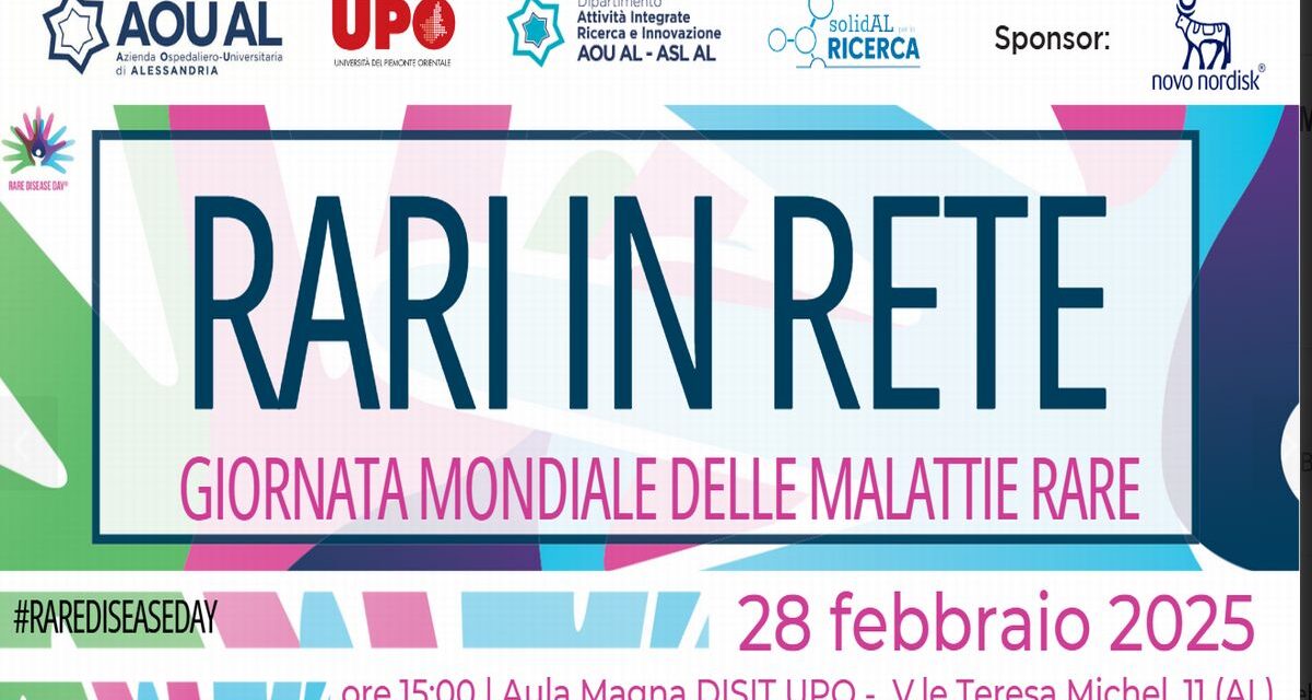 Venerdì ad Alessandria “Rari in rete”: ricerca e clinica a confronto nel convegno sulle Malattie Rare