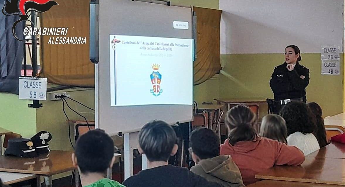 Gli studenti della scuola “Ferrero” di Alessandria incontrano i Carabinieri nell’ambito del progetto “Cultura della Legalità”