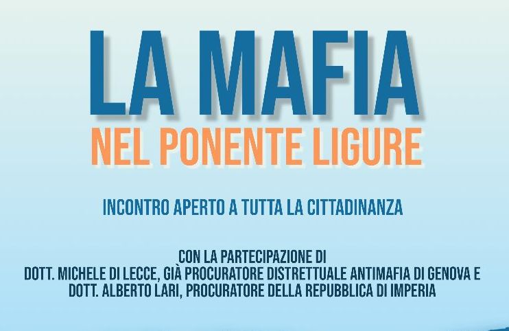 Domani a Diano Marina conferenza sulla mafia nel Ponente Ligure con Michele Di Lecce