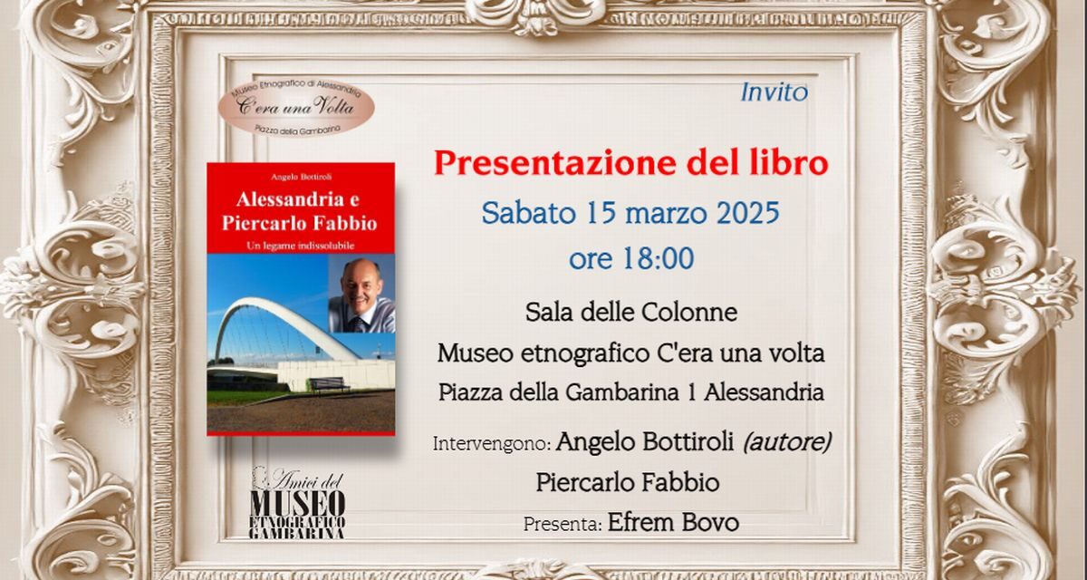 Domani ad Alessandria si presenta l’ultimo libro di Angelo Bottiroli tra Guida turistica e biografia
