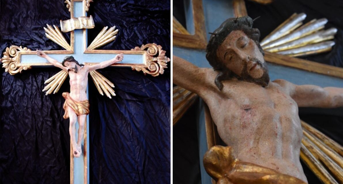 A Cantalupo di Alessandria, nella chiesa della Natività ritorna  dopo un lungo restauro il Crocifisso del XVIII secolo