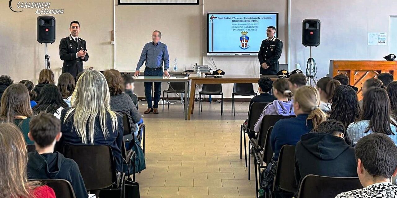 La cultura della legalità tra i banchi di scuola: i Carabinieri incontrano gli studenti di Arquata Scrivia