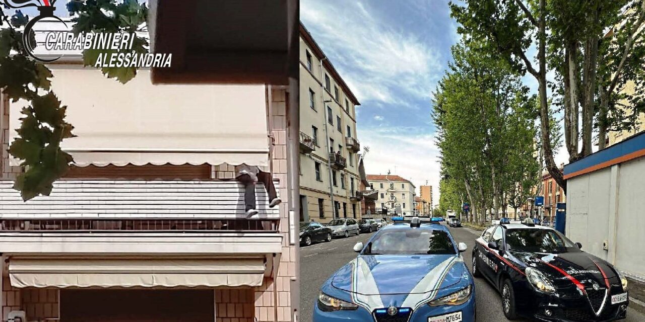 Alessandria, minaccia il suicidio dal sesto piano di un palazzo: le Forze dell’ordine gli salvano la vita