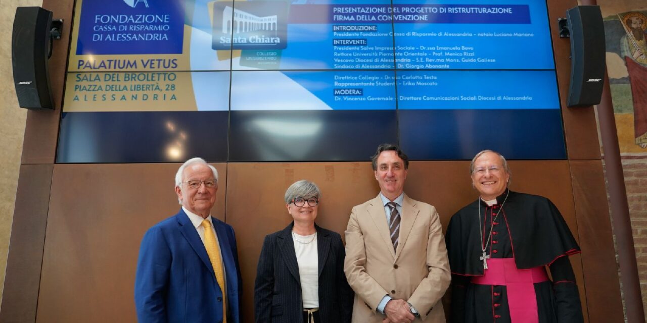 Un nuovo futuro per il Collegio Santa Chiara grazie alla Fondazione CR Alessandria