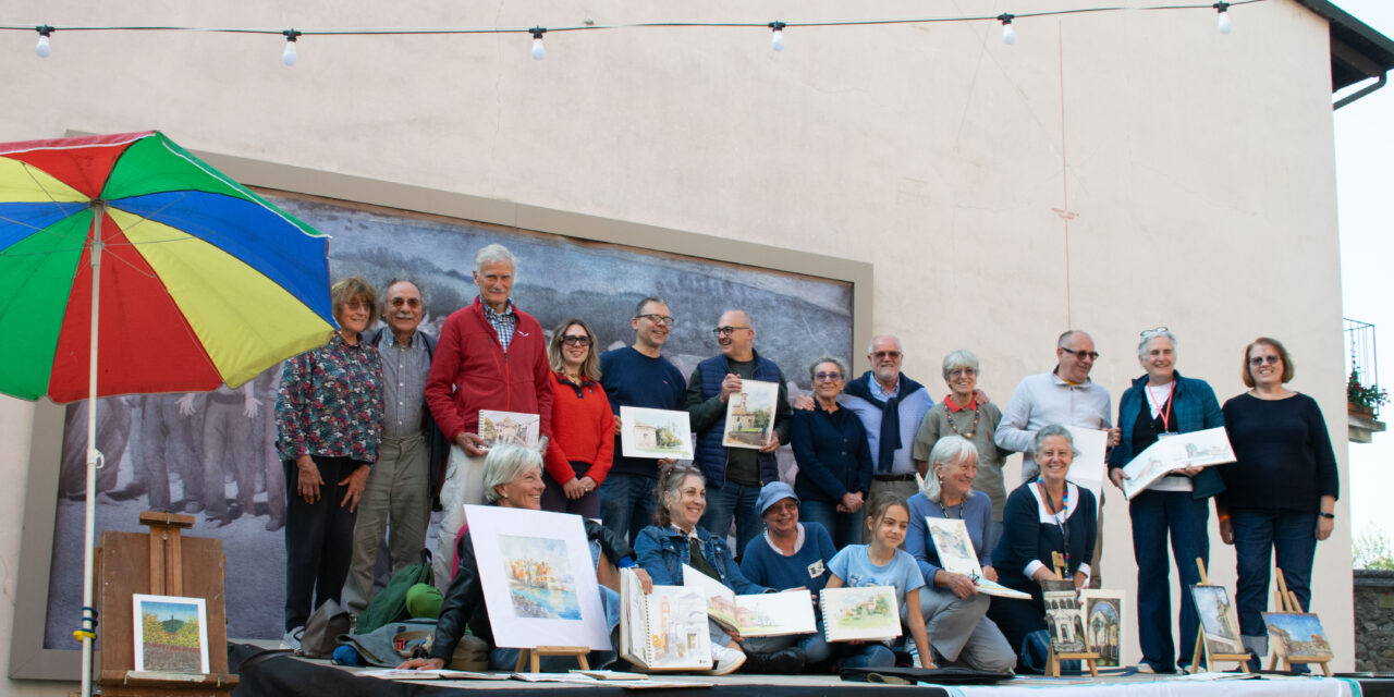 Successo a Volpedo del Live Painting and sketching che si é svolto sabato