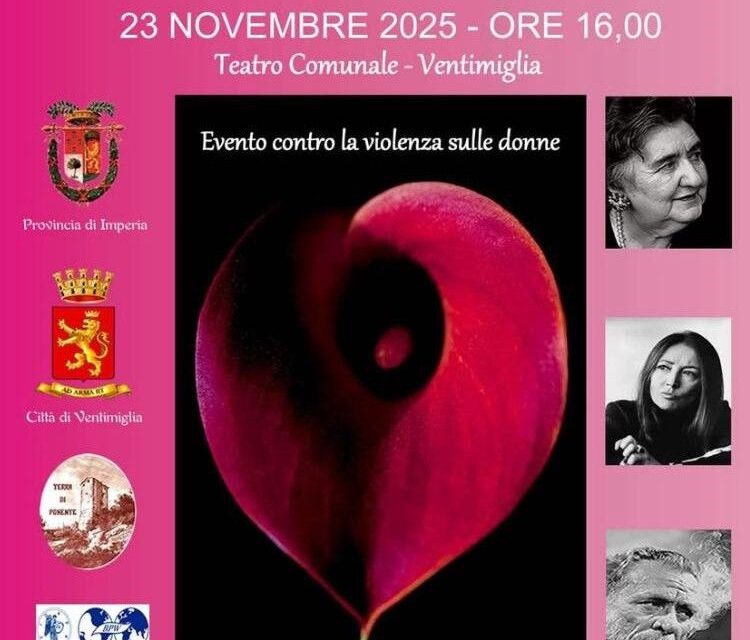 Uno spettacolo a Ventimiglia per la Giornata Internazionale per l’eliminazione della violenza contro le donne
