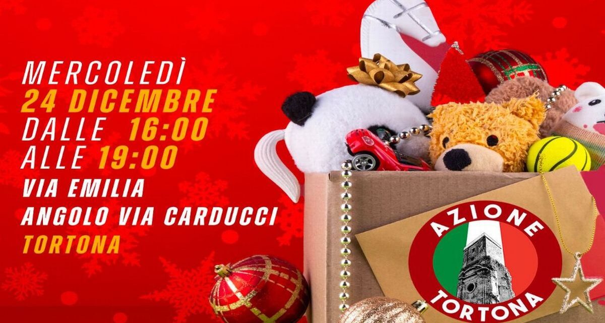 La vigilia di Natale a Tortona giocattoli a tutti i bambini che passano grazie ad Azione Tortona, non mancate!