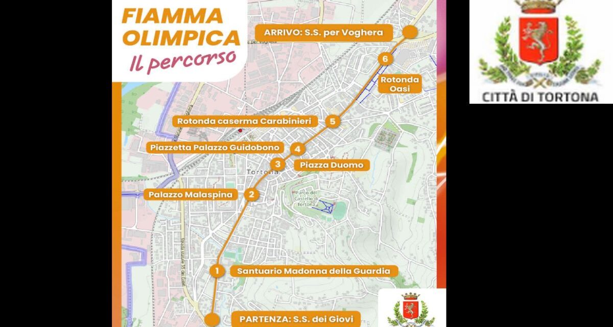 Venerdì la Fiamma Olimpica arriva a Tortona