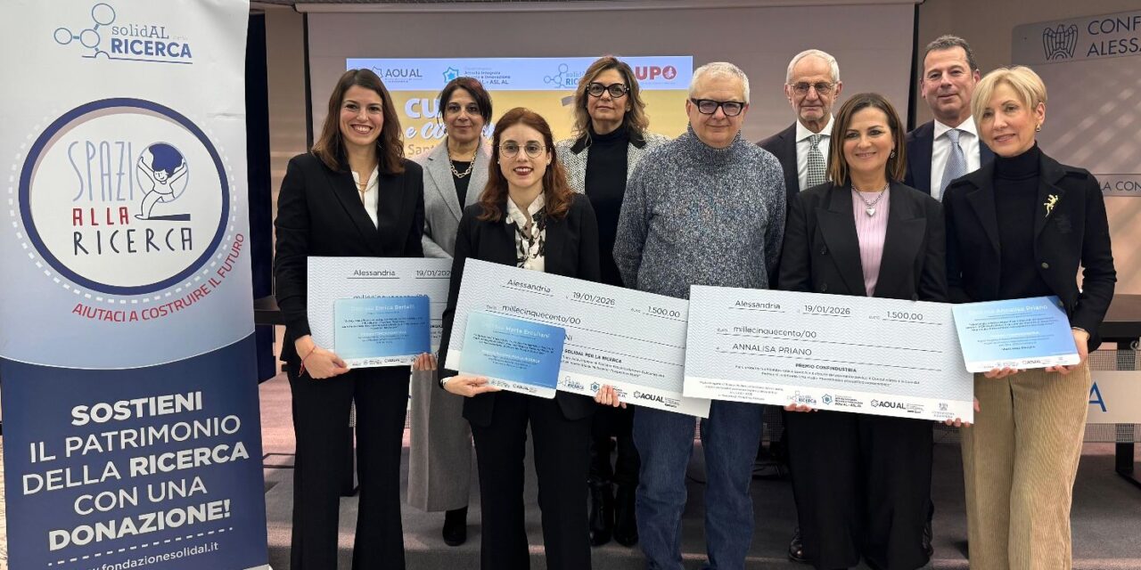 Annalisa Priano, Enrica Bertelli e Marta Erculiani vincono i Premi della Ricerca ad Alessandria