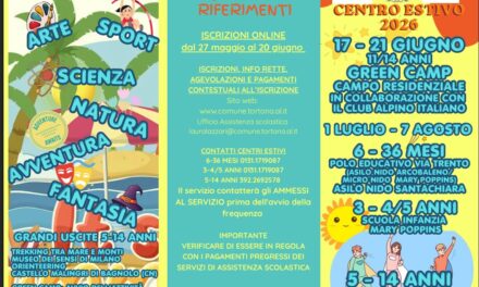 Aperte le iscrizioni per il Centro Estivo comunale di Tortona