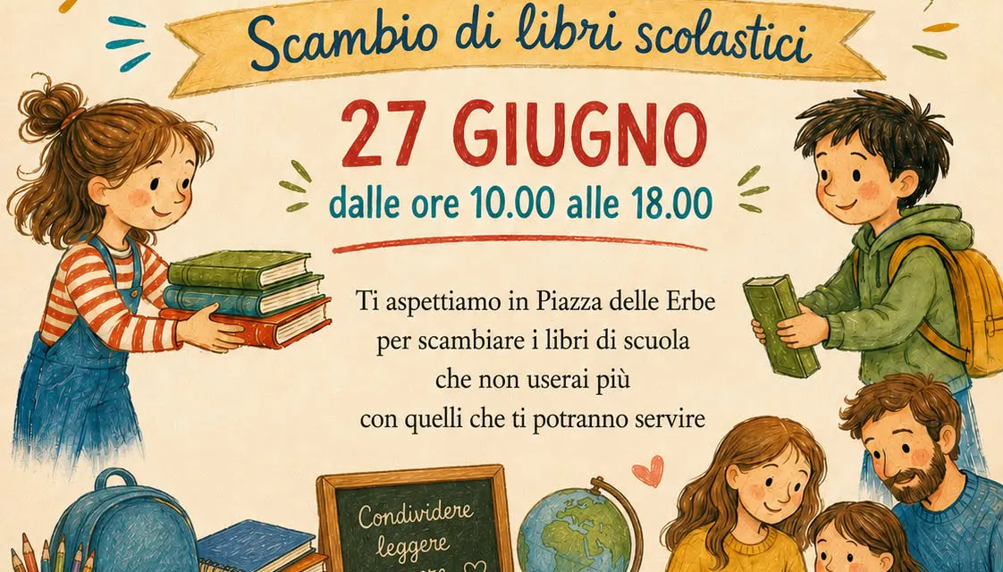 Vuoi dei libri scolastici? Non buttare via i tuoi, vieni a Tortona sabato e…