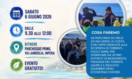 Imperia, sabato 6 giugno si svolgerà la “Biopasseggiata dalle sponde del torrente Prino al blu del mare”