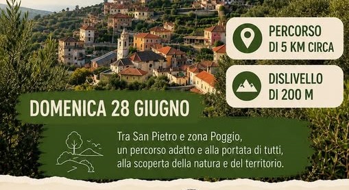 Alla scoperta del territorio: domenica 28 giugno appuntamento con il trekking a Diano San Pietro