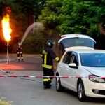 Auto a Gpl perde gas a Montecastello: intervento tecnico dei Vigili del Fuoco con la torcia