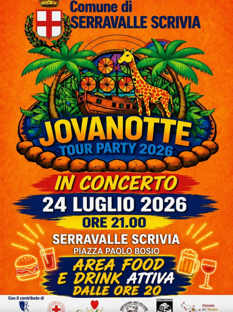 Serravalle Scrivia si prepara al “Jovanotte Tour Party 2026”: concerto e area food dalle ore 20