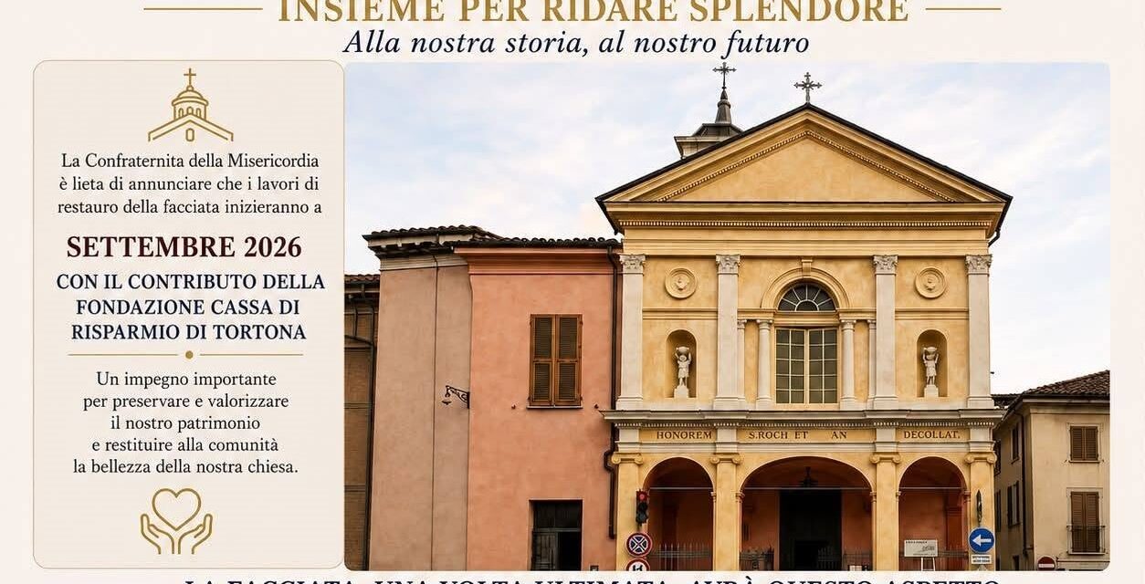 L’Oratorio di San Rocco a Tortona si rifà il look: al via i lavori con il contributo della Fondazione Cassa di Risparmio