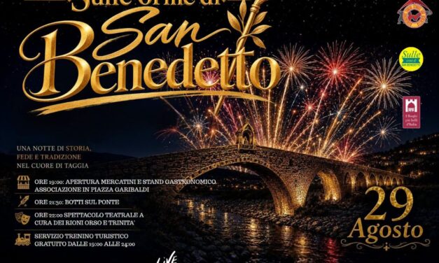 “Sulle Orme di San Benedetto”: a Taggia una notte magica tra fuochi d’artificio, mercatini e rievocazioni