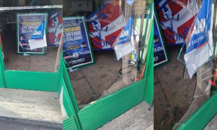 Novi Ligure, devastata nella notte la sede della Lega: vetri infranti e locale a soqquadro