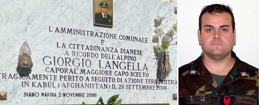 Diano Marina ricorda Giorgio Langella: a vent’anni dalla scomparsa l’omaggio all’alpino caduto a Kabul