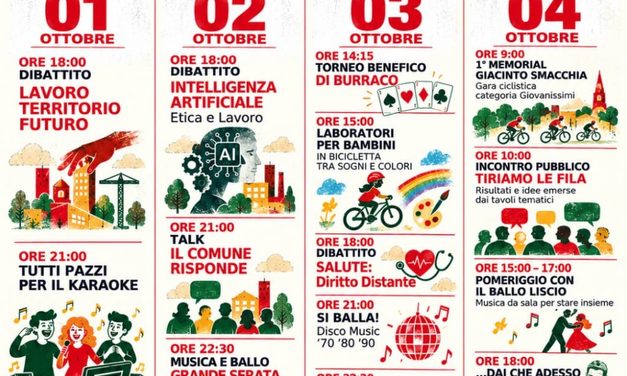 Novi Ligure, torna la Festa della ComUnità: quattro giorni tra politica, lavoro, ciclismo e musica