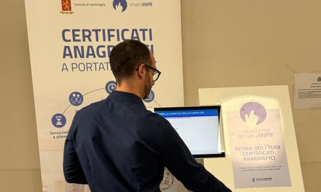 Semplificazione e servizi digitali: attivo all’Anagrafe di Ventimiglia il nuovo totem interattivo
