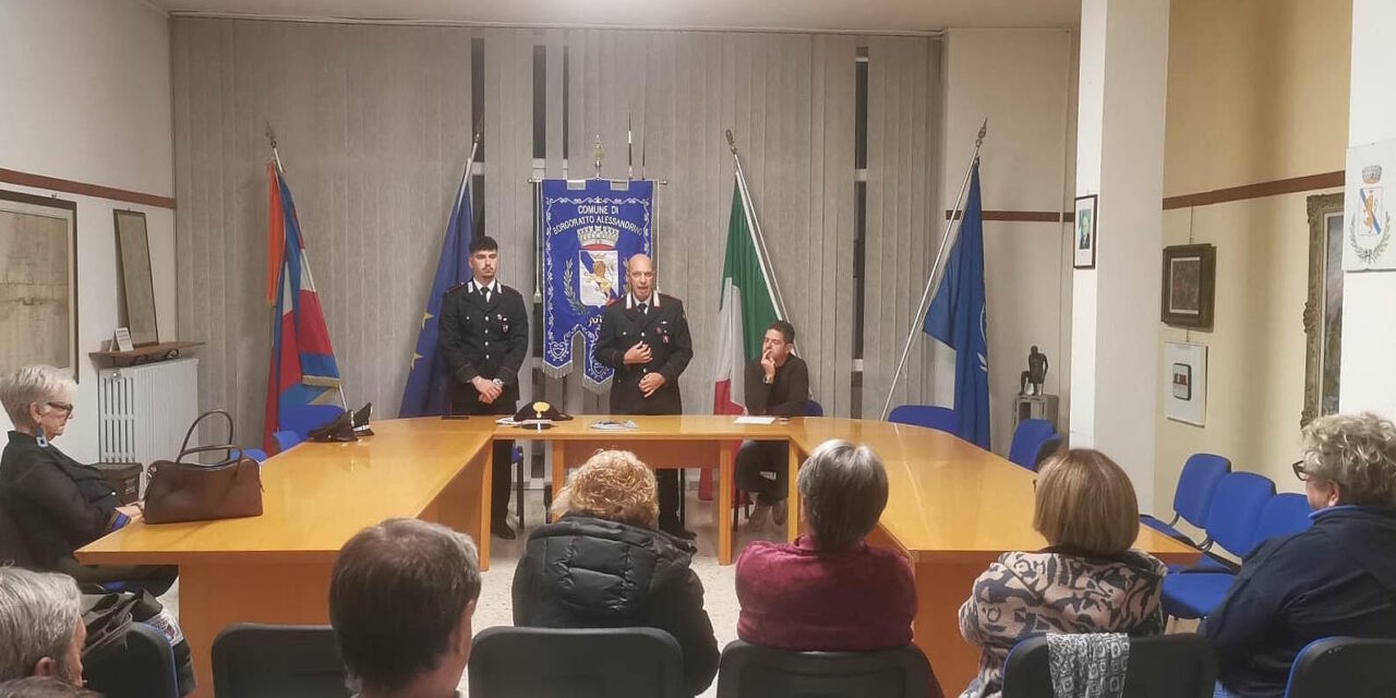 Truffe agli anziani, i Carabinieri incontrano i cittadini a Borgoratto Alessandrino: consigli e regole per non cadere nei raggiri
