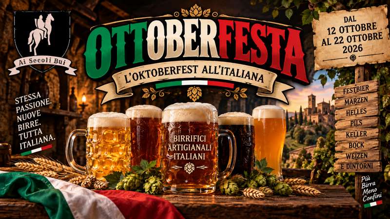 A San Bartolomeo al Mare arriva l’”Ottoberfesta”: la birra artigianale italiana protagonista Ai Secoli Bui