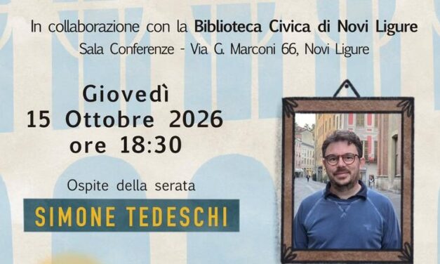 Novi Ligure, riparte “Il libro sul comodino”: il vicesindaco Simone Tedeschi inaugura la terza edizione